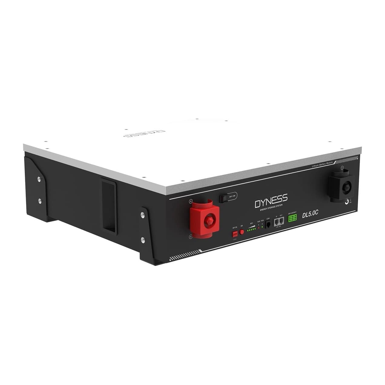 Dyness DL5.0C batterijmodule driekwart met aansluitzijde