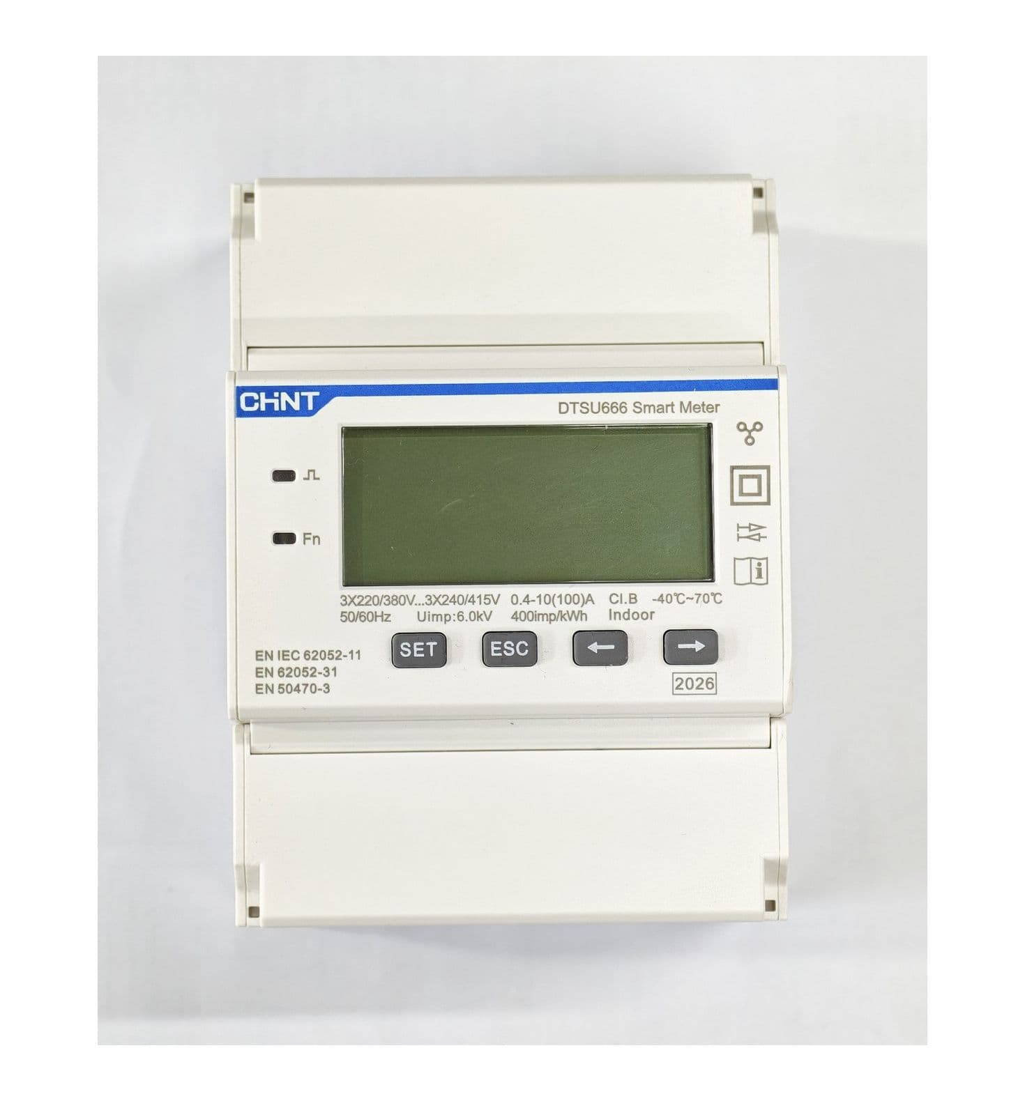 DTSU666-TP-100A slimme meter voorkant