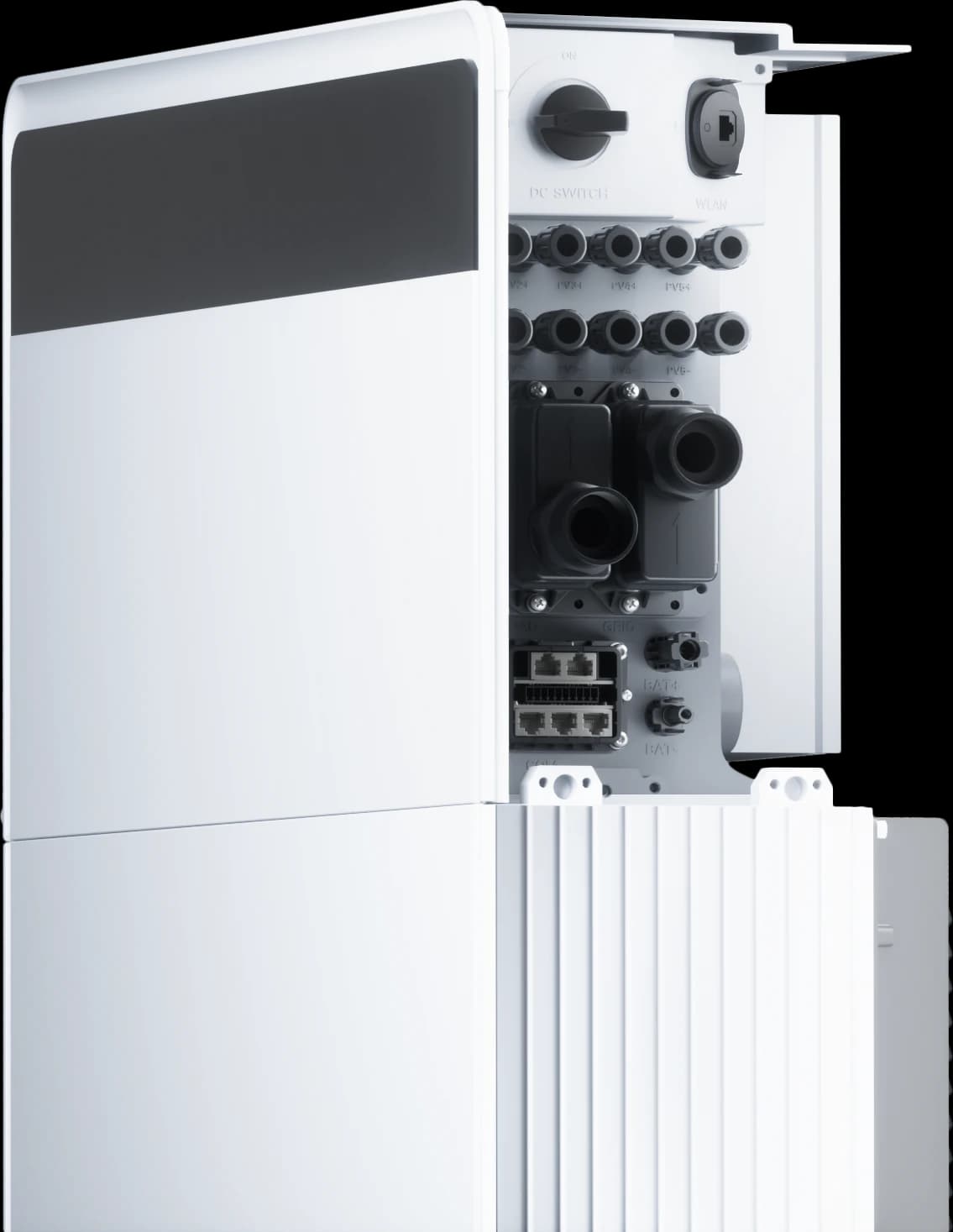 Sungrow PowerHarbor SH10TA + EnergyBridge omvormers zijaanzicht