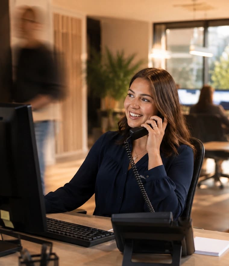 Empleado de BM Energy hablando con un cliente